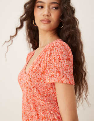 Mango Floral Print Maternity Minidress In Brown