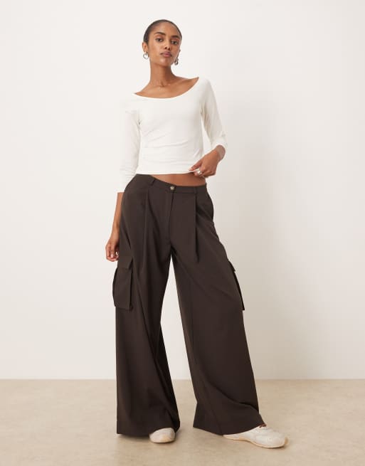Mango v neck off shoulder long sleeve top in white, 2 of 4