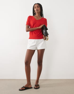 Mango V-neck T-shirt In Red