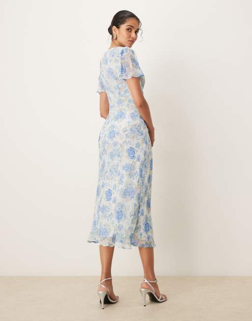 ★Mac Duggal★Blue ノースリーブ アシンメトリーシフォンドレス ☆Mac Duggal☆Blue ノースリーブ アシンメトリーシフォンドレス