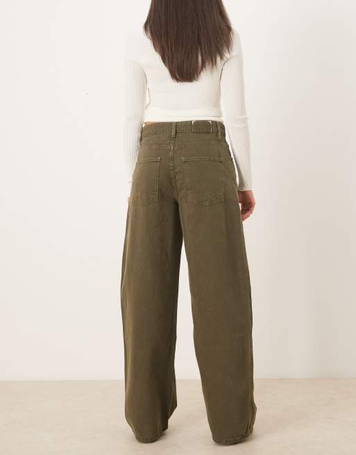 Mango - Valentin - Jean ample en coton pur - Kaki, 2 de 5