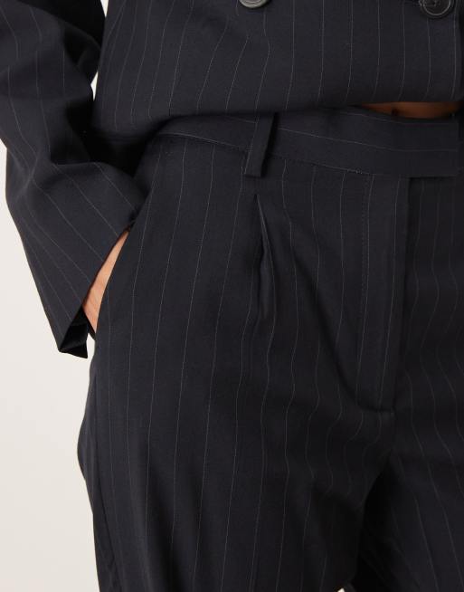 Mango - Varsovia - Pantaloni sartoriali a zampa navy gessato in coordinato, 5 di 5