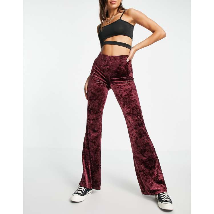 Wine Crushed Wide Legged Pants