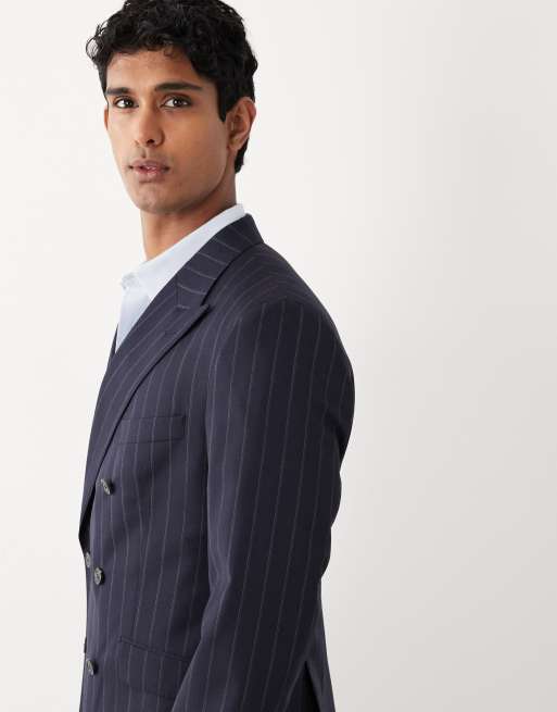 Mango Veneciac double breasted blazer co-ord in navy, 5 of 5
