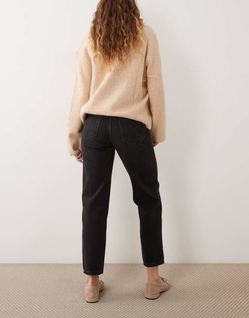 Mango verkürzte Straight-Jeans in Schwarz, 3 von 5