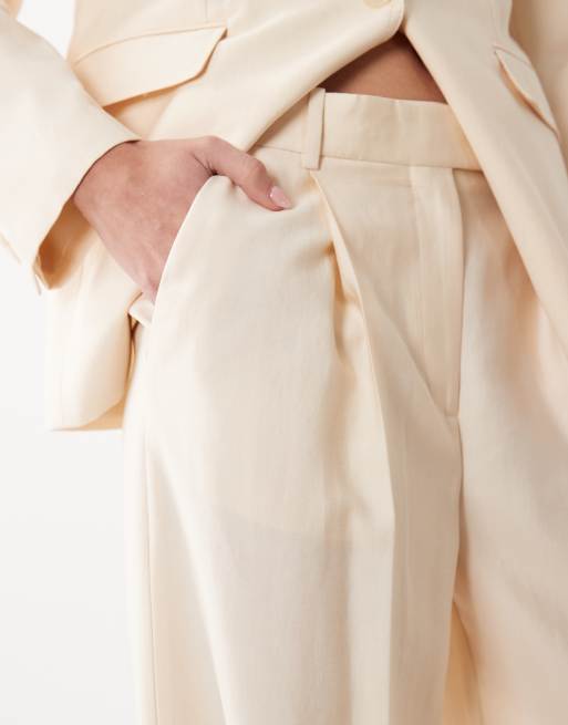 Mango - Veronica - Pantalon d'ensemble droit et ajusté - Beige, 3 de 5