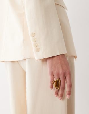 Mango Veronica Tailored Blazer Co-ord In Neutral