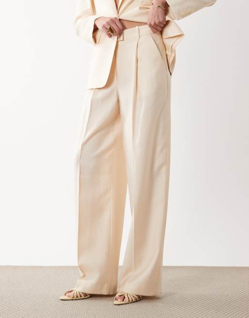 Mango Veronica tailored straight trouser co-ord in beige, 2 of 5