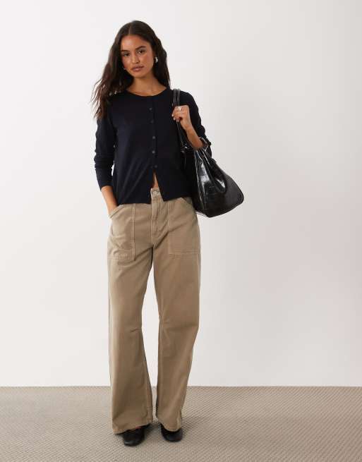 Mango vest met ronde hals in navy, 2 van 4