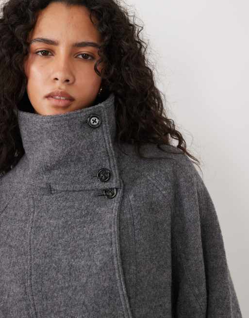 Mango veste à col cheminée grise, 3 de 4