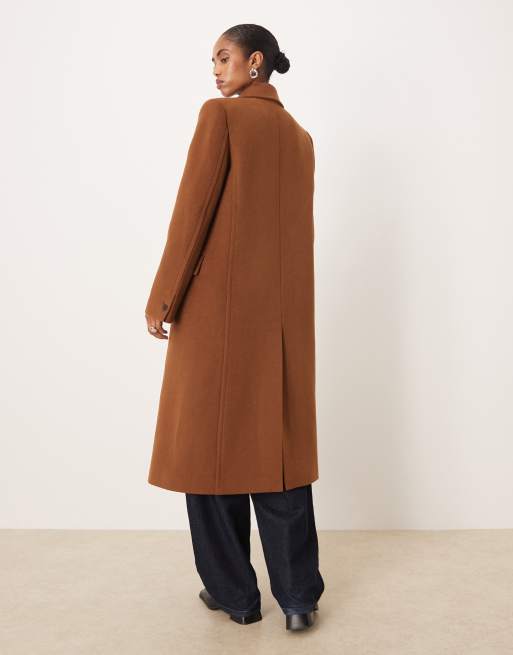 Mango - Veste ajustée croisée en laine mélangée - Marron, 3 de 4