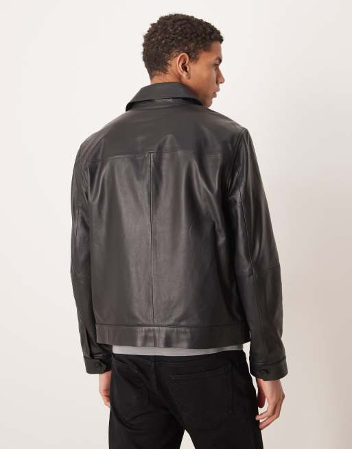 Mango - Veste en cuir avec poche - Noir, 3 de 5