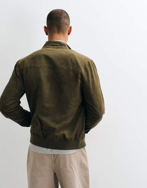 Mango veste en daim synthétique à col montant kaki, 4 de 5