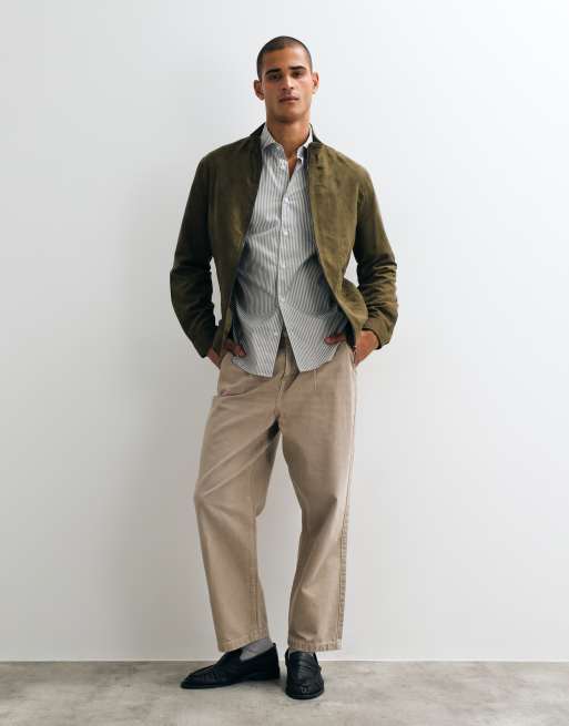 Mango veste en daim synthétique à col montant kaki, 5 de 5
