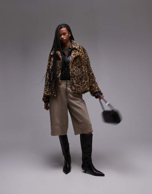 Manteau Court Manteau LÃ©opard Mango Mango Veste En Fausse