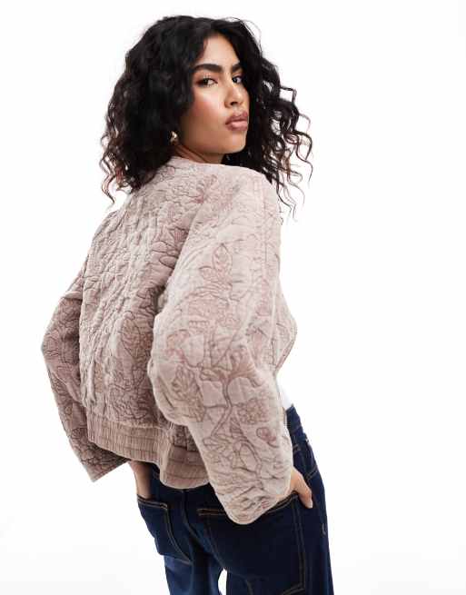 Mango - Veste matelassée à broderies fleurs - Rose, 2 de 4