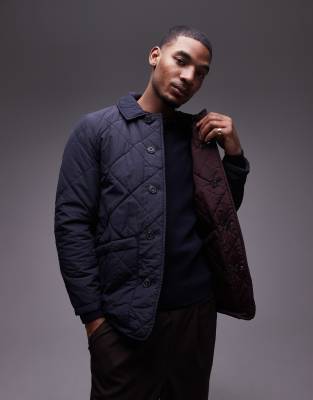 Mango - Veste matelassée réversible - Bleu marine et bordeaux