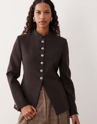 Mango - Veste utilitaire à col montant - Marron-Brown