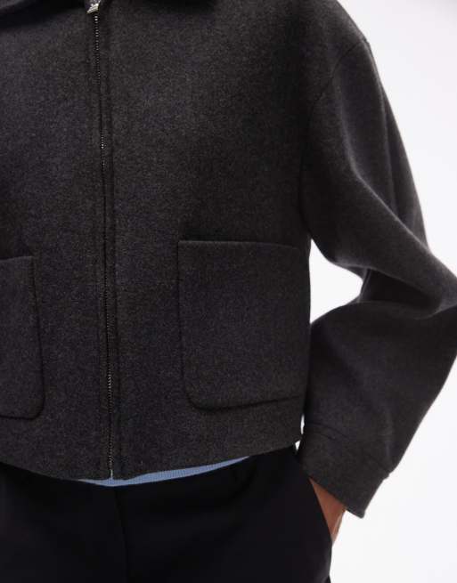 VESTE ZIPPÉE LAINE TORSADÉE - NOIR