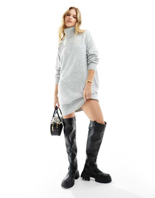 Mango - Vestito corto in maglia grigio