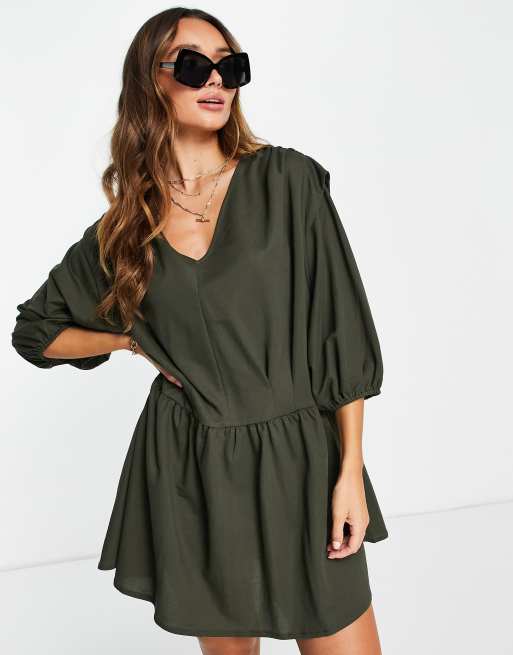Mango - Vestito grembiule grigio