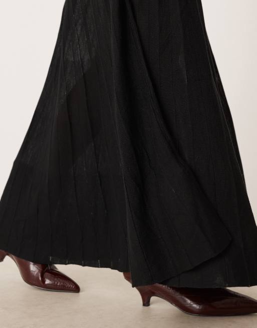 Mango - Vestito lungo accollato senza maniche nero con gonna trasparente, 3 di 4