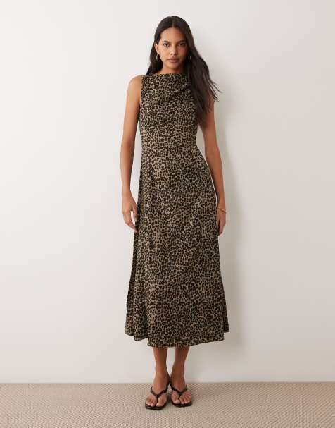 Mango vestito midi senza maniche con stampa leopardata - view 1