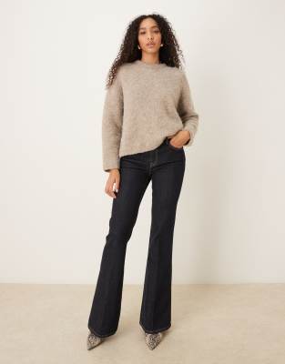 Mango - Violeta - Jean évasé 100 % coton à pinces - Indigo | ASOS