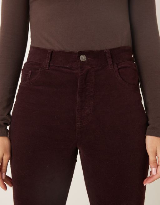Mango Violetav 100% cotton flared jean in burgundy, 5 of 5