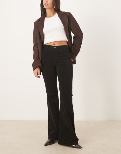 Mango - Violetav - Jean évasé en coton pur - Noir - view 1