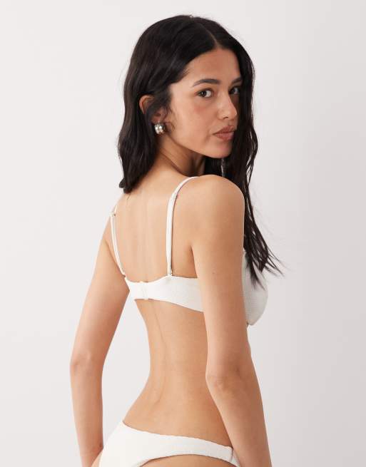 Mango – Vit, strukturerad bikiniöverdel, 4 av 4