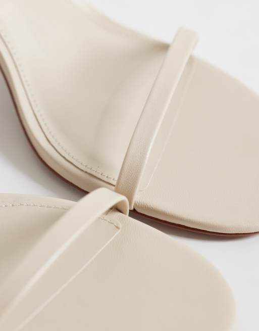 Mango – Vita, minimalistiska klacksandaler med knytning runt ankeln, 4 av 4