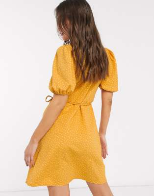 mango yellow wrap dress