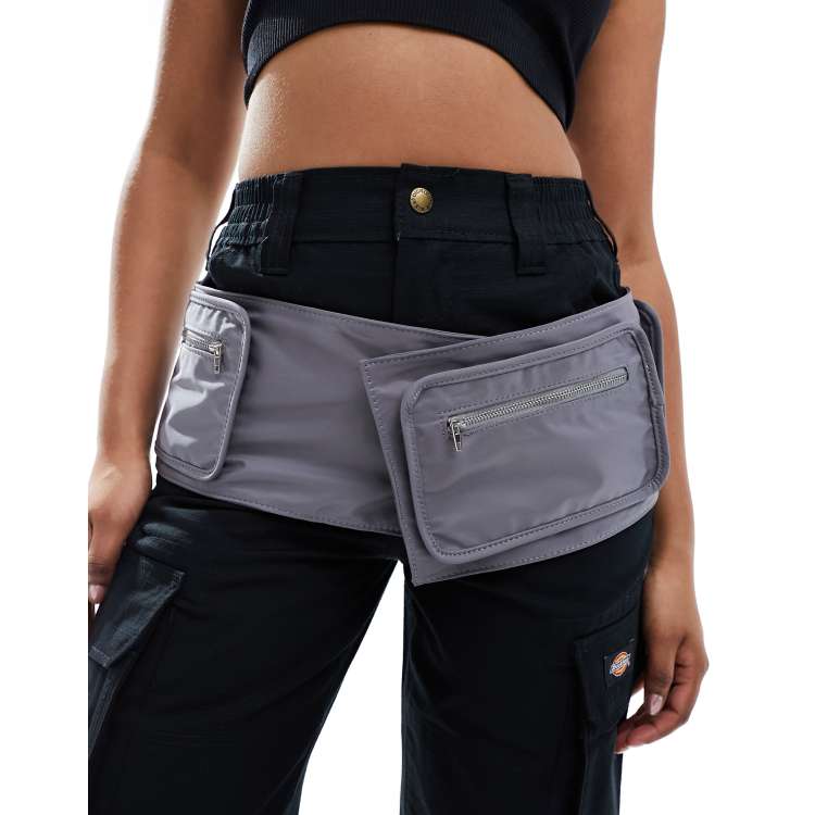 Mango waistband belt bag in grey