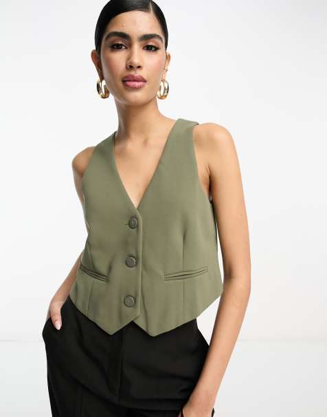Mango waistcoat in khaki - view 1
