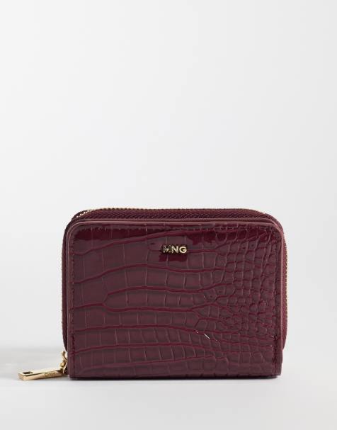 Mango wallet in red croc - view 1