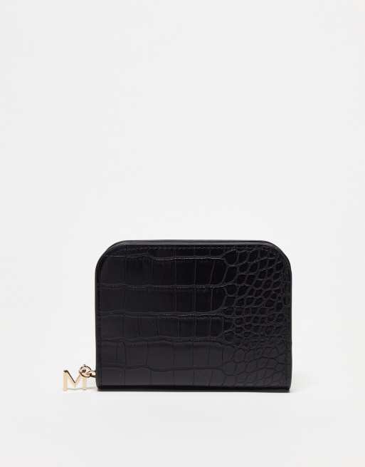 Mango wallet with charm in black