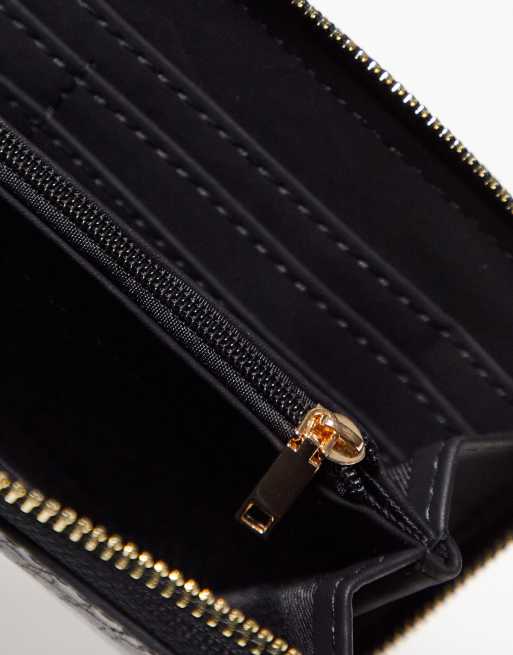 Mango wallet with charm in black