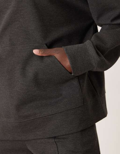 Mango Wasabi jersey hoodie co-ord in charcoal, 4 of 4