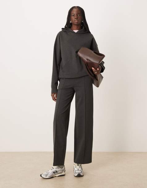 Mango Wasabi jersey tailored jogger co-ord in charcoal - view 1