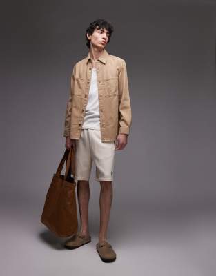 Mango Washed Cotton Overshirt In Neutral