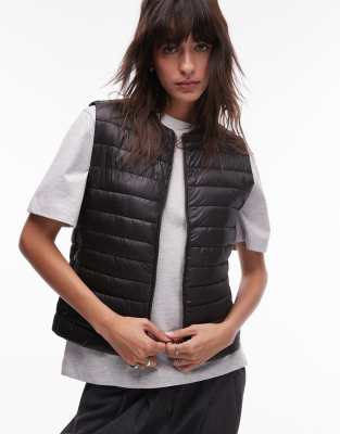 Mango Mango water repellent padded gilet in black