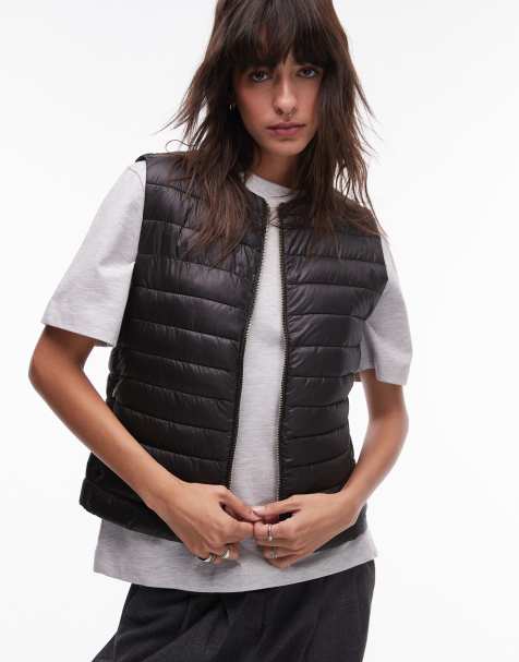 Mango water repellent padded gilet in black - view 1