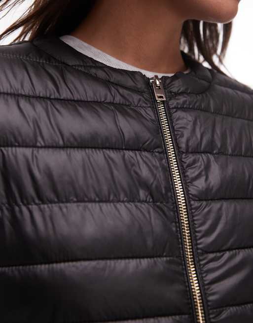 Mango water repellent padded gilet in black ASOS