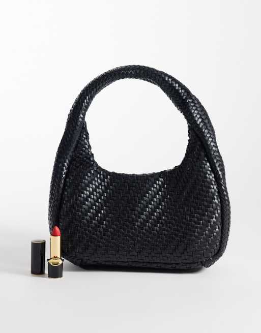 Mango weaved faux leather hand bag in black, 2 of 4