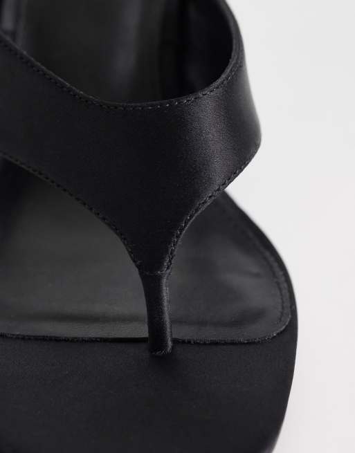 Mango wedge heeled flip flops in black, 4 of 4