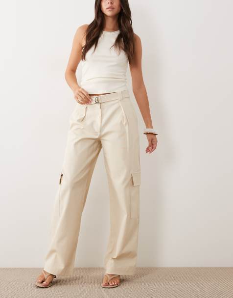 Mango – Weite Utility-Hose in Beige - view 1