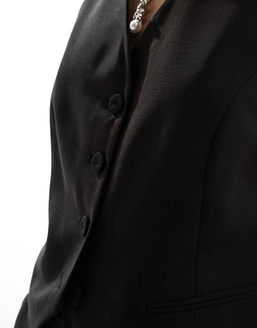 Mango – Weste aus Wollmix in Schwarz, Kombiteil ASOS