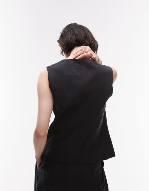 Mango – Weste in Schwarz mit Rundhalsausschnitt, Kombiteil, 3 von 4