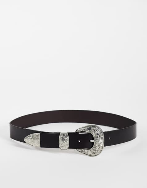 Mango western belt in brown - view 1